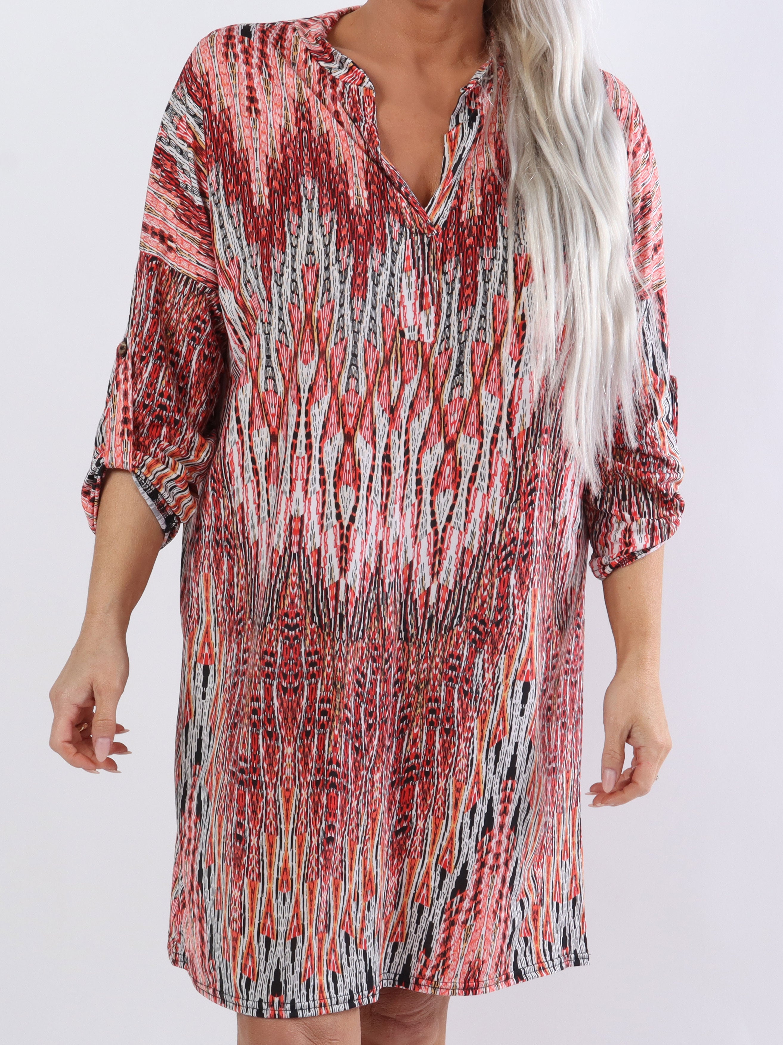 Paprika - Plus size tunika kjole i cool print